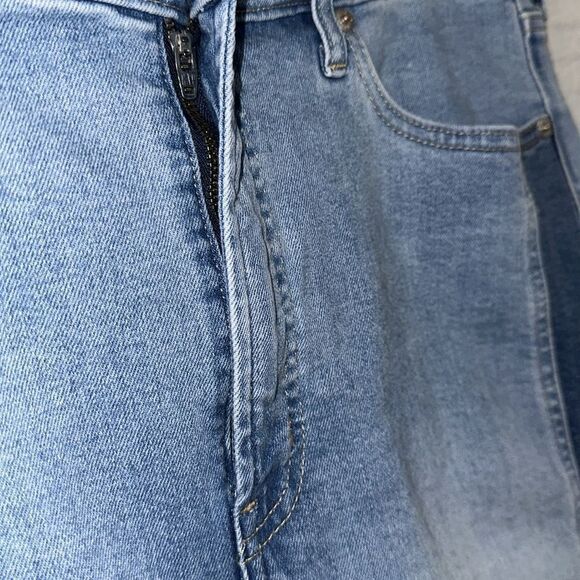 GAP 33/16 Blue Vintage Slim High Rise Light Wash Two Tone Stripe Raw Hem Jeans - Picture 8 of 16